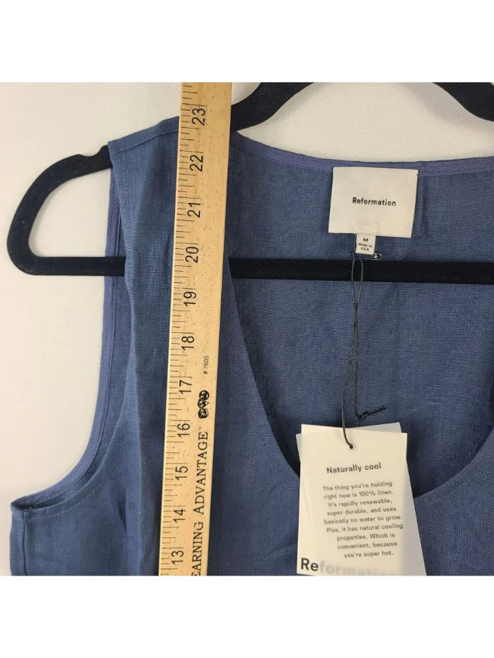 NEW Reformation Blue Linen Tank Top & Wide-Leg Pants Set Sleeveless Women's Sz M